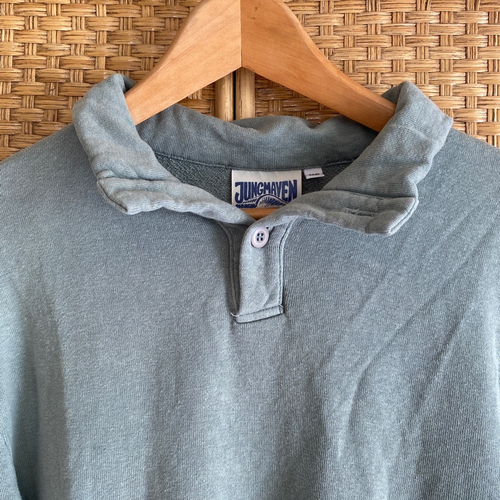 JUNGMAVEN collared Henley, XS men/S Women/muted mint green. Great Condition